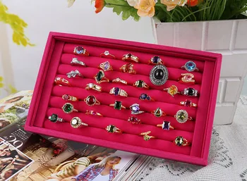 

Luxury Suede Engagement Ring Box Woman Ring Storage Case Ear Stud/Earrings Tray Holder Jewelry Display Stand Organizer Jewelry