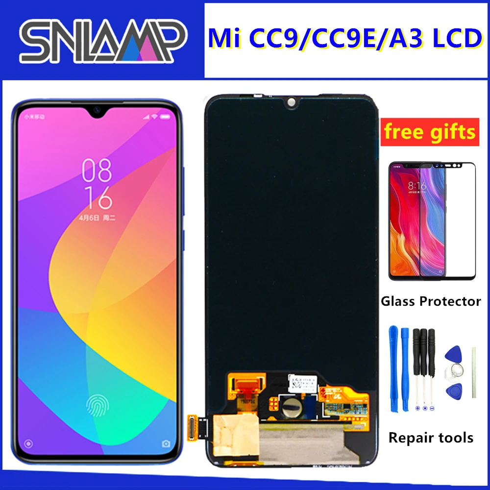 

Original AMOLED LCD For Xiaomi Mi CC9 Display Touch Screen Digitizer Assembly For Xiaomi Mi CC9E A3 LCD Screen Replacements