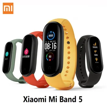 

NEW Xiaomi Mi Band 5 Smart Band Bracelet 4 Color Touch Screen Fitness Traker Bluetooth Sport Monitor Camera Function