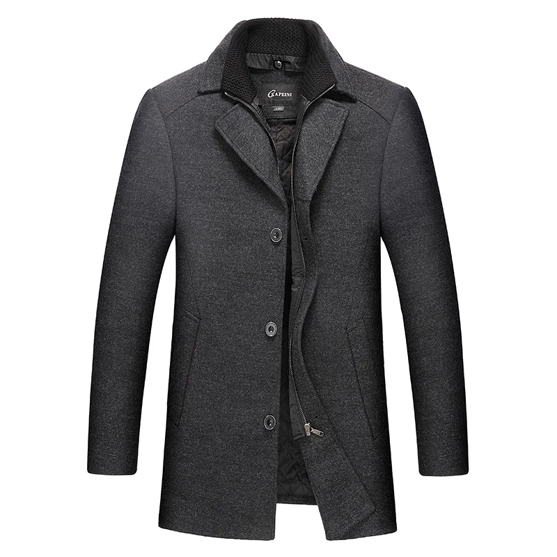 6XL 8XL 5XL 4X Winter Wool Jacket Men's High-quality Wool Coat casual Slim collar wool coat Men's long cotton collar trench coat