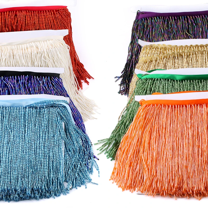 Frange Décorative En Perles Dorées - 1,25 Yards (1,15m) De Long, 21 Cm De Large, Pour Couture Et Décoration Maison