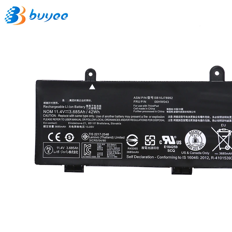 00HW044 00HW043 SB10J78991 аккумулятор для lenovo ThinkPad Yoga 11e 11,4 V 3685mAh 42Wh