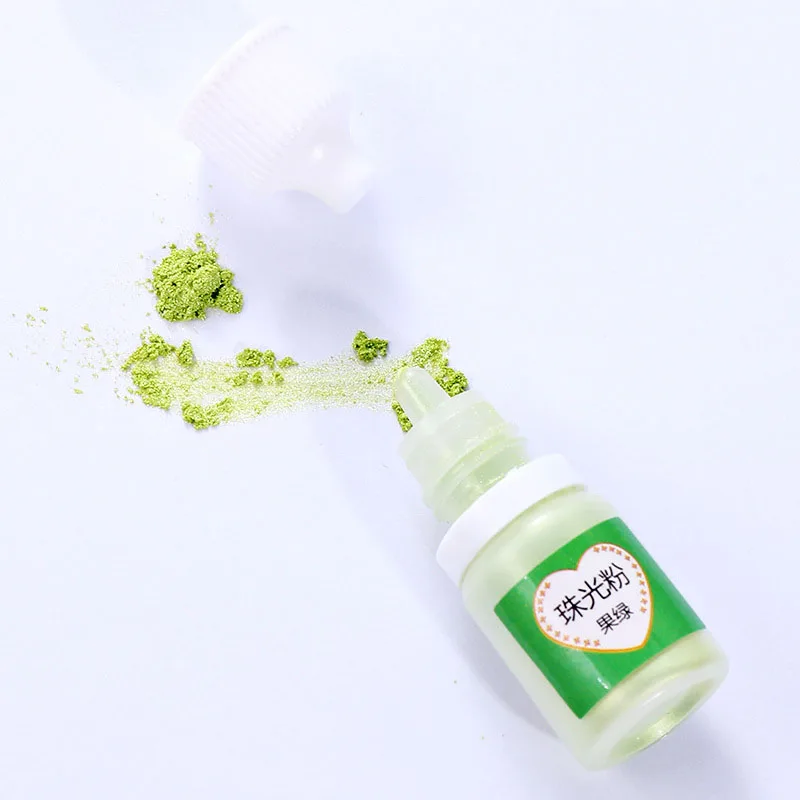 Fruit green Пигмент швейные принадлежности 5 мл металлик 24 цвета изделия пигмент ювелирные изделия эпоксидная Радуга УФ Смола жемчуг слюда DIY ремесла 1 коробка Новинка - Цвет: Fruit green