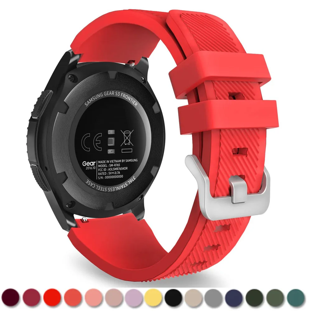 20mm/22mm band for Samsung Galaxy Watch 4/classic/46mm/42mm/Active 2/Gear S3 Frontier Silicone bracelet Huawei GT/2/3 pro strap | Наручные