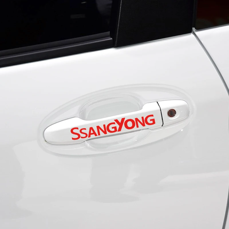 

4pcs/set Newest Auto Stickers Car Door Handle Stickers and decals Reflective Car Stickers for Ssangyong kyron rexton Car Styling
