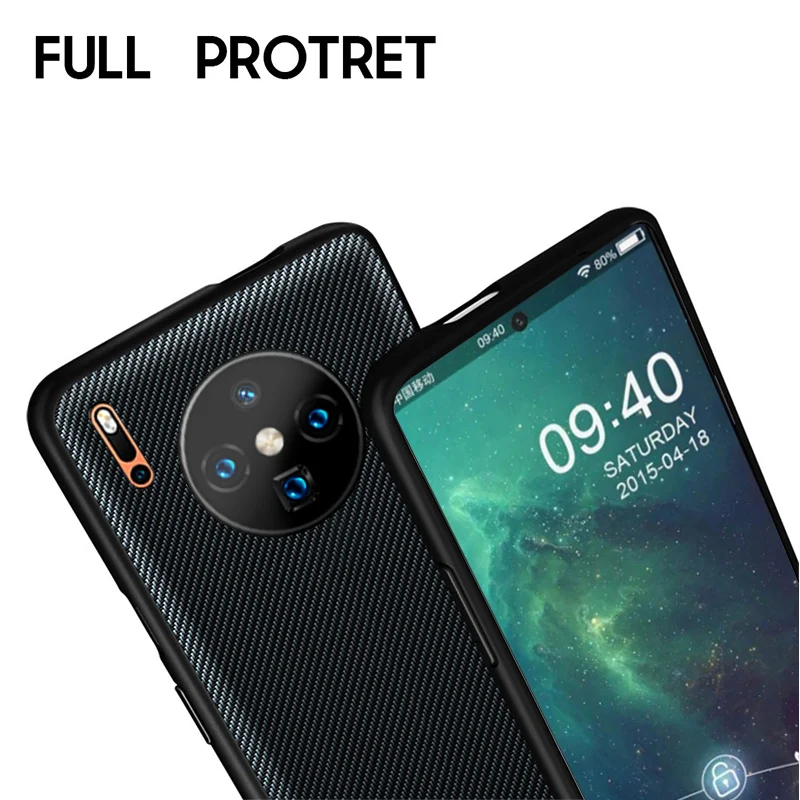 Для huawei mate 30 Pro Чехол из углеродного волокна Текстура Кожа полная Защита задняя крышка для huawei mate 30 Lite чехол противоударный чехол