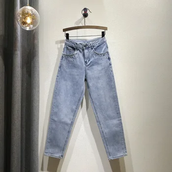 

2020 Spring and Autumn New Style Jeans Women's Hollow Out Dad Pants Loose-Fit High-waisted Harem Pants Denim Jean Pants Nancylim