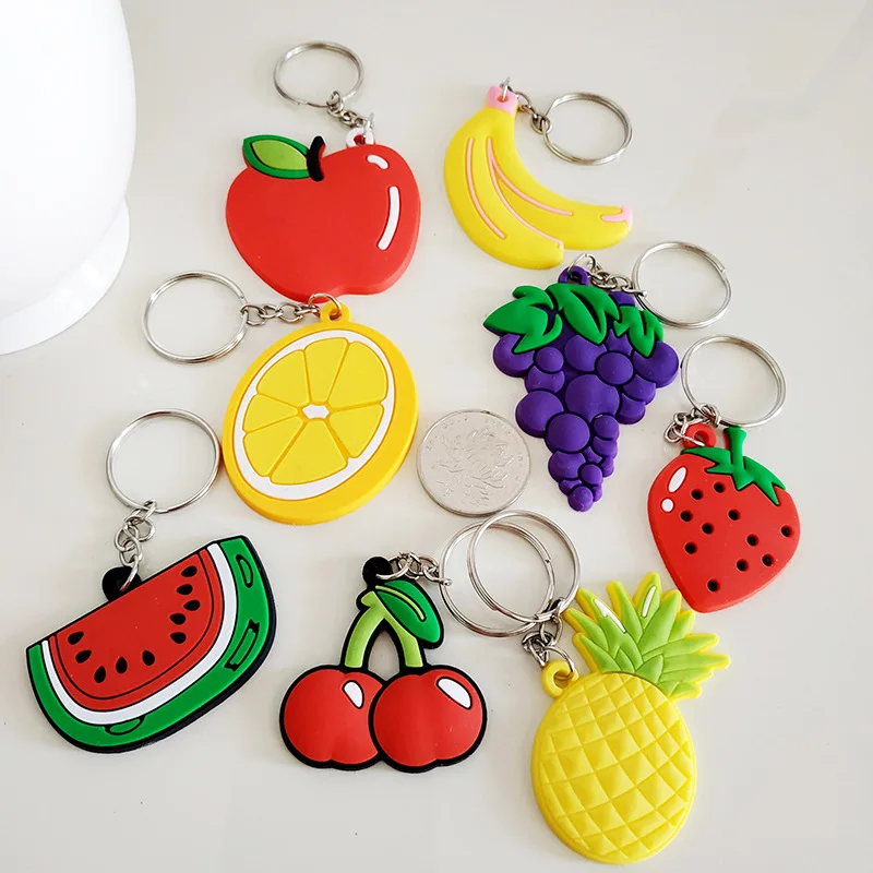 Cute Pvc Soft Keychain For Men Women Fashion Simulation Fruit Bag Pendant Car Key Ring Personalized Promotional Gifts Wholesale | Украшения