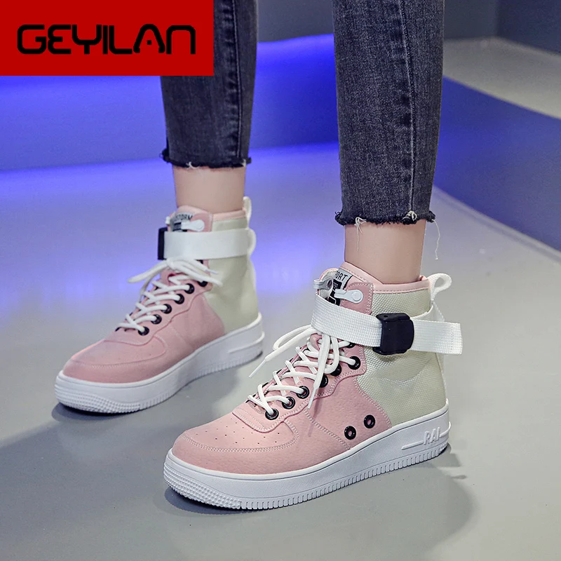 

Sneakers Of Students Type Females Shoes Casual Winter Martin Boots High-Top Round Toe Sneakers Trend Flats Shoe Add Cotton Shoes