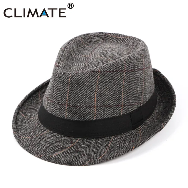 CLIMATE Men Fedora Vintage Jazz Hat Cap 