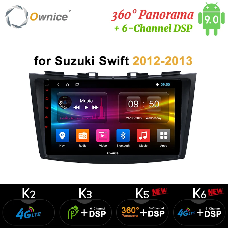 Автомобильный dvd-плеер Ownice K3 K5 K6 Android9.0 для SUZUKI SWIFT 2012 2013 GPS Navi 360 панорамный