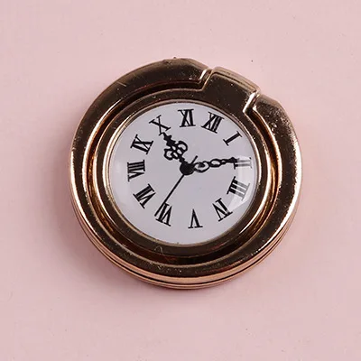 Clock Gold Ультра-тонкий металлический стент аксессуары подставка-держатель для мобильного телефона палец кольцо Магнитная для Симпатичные сотовый держатель для смартфона - Цвет: Clock Gold