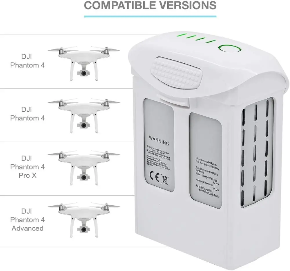 15.2V 5870mAh Intelligent Spare Flight LiPo Battery Replacement Part For DJI Phantom 4/Advanced/4Pro FPV Quadcopter RC Drone