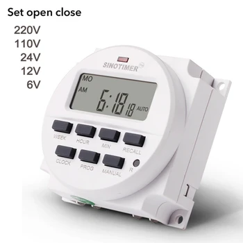 

1PC 6V 12V 24V 110V 240V Digital LCD Power Timer Programmable Time Switch Alarm Clock Light Timer Switch
