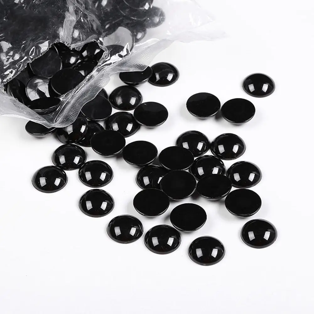100/500pcs DIY 3-12mm Round Flat Black Eyes Plastic Eyes Eyes for