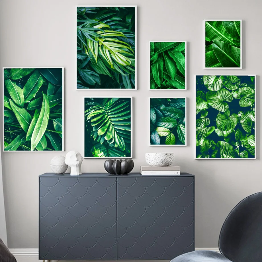 

Green Plant Leaves Rainforest Wall Art Print Canvas Painting Nordic Canvas Posters And Prints Wall Pictures For Living Room