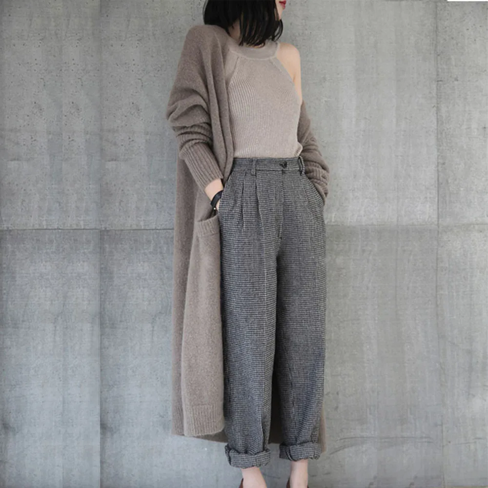 Cardigan Women Sweater Autumn Winter Thick Warm Solid Simple Knitwear Loose Korean Street Fashion Black Long Jumper Knitted Top Cardigan Women Sweater Autumn Winter Thick Warm Solid Simple Knitwear Loose Korean Street Fashion Black Long Jumper Knitted Top