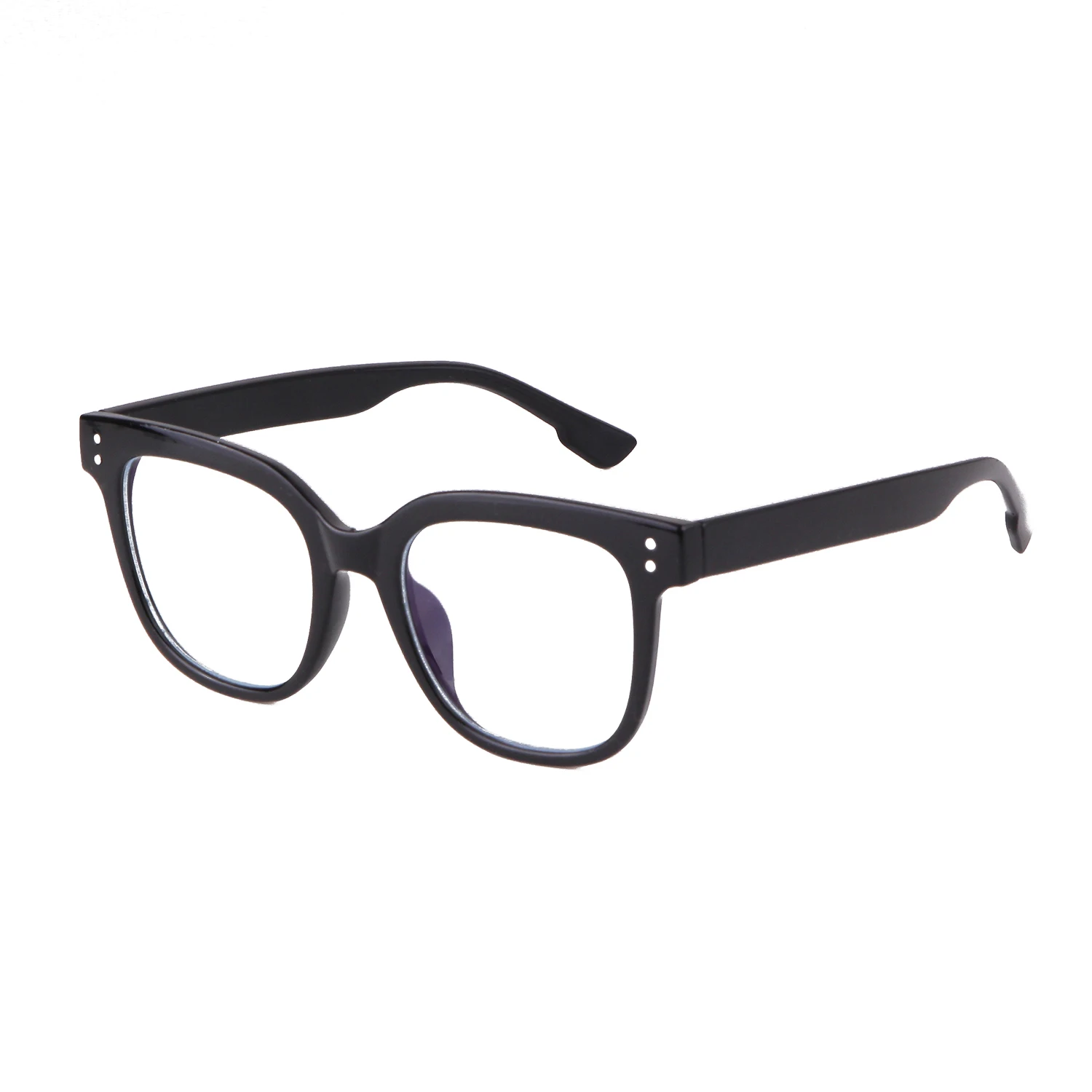 WHO CUTIE Anti Blue Light Blocking Computer Glasses Women Men Brand Design Rivet Square Frame Optical Lens Eyeglasses S131 - Цвет оправы: C1 bright black