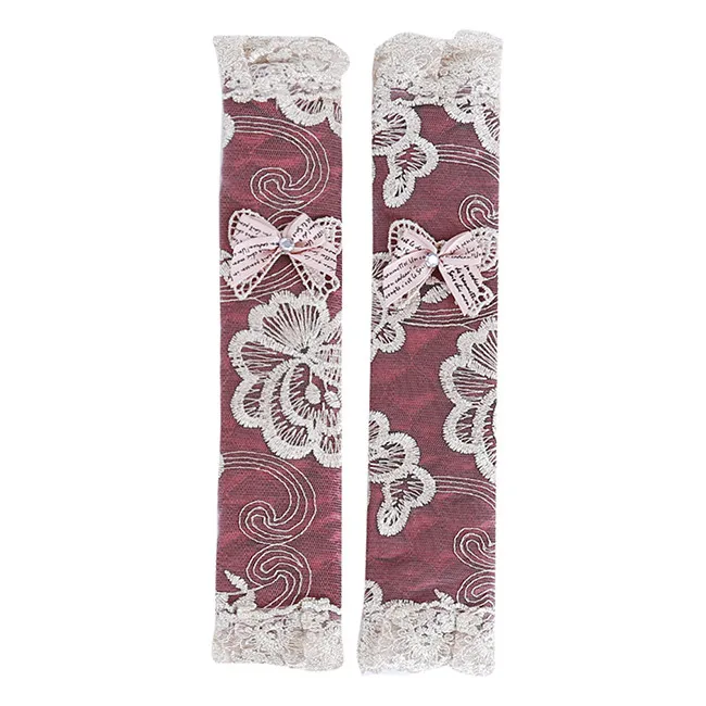 Wine red long 1 пара кружева цветок горошек дверь/крышка ручки холодильника Практичная ручка для двери ручка крышка двойной двери холодильник перчатки - Цвет: Wine red long