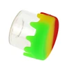 48pcs 6ml Glass Silicone Container Nonstick Wax Jar with Air Tight Silicone Lid Small Round Storage Box for Oil, Lip Balm 6