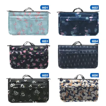 

Flamingo Printed Travel Wash Bag Double Zipper Wash Toiletry Case Top-handle Bag Portable Makeup Tool Brush Holder Bag Dropship