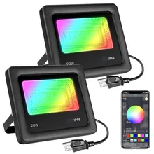 

20W RGB Bluetooth LED Flood Light Outdoor IP66 Waterproof Smart Spotlight 16 Million Colors 20Modes for Landscape Garden Party