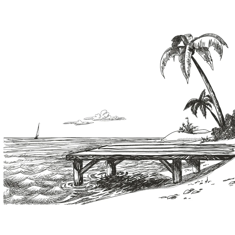 

ZhuoAng Beach Silicone Stamp / Seal DIY Scrapbook / Album Decoration Transparent Seal / Seamless Seal