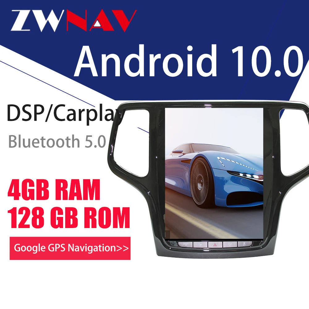 

Tesla screen Android10 Car Multimedia Player For JEEP Grand Cherokee 2012-2018 car BT GPS Navi Auto audio radio stereo head unit