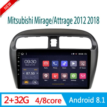 

car radio Android For Mitsubishi Mirage Attrage 2012-2018 central DVD Player stereo system head unit SWC WIFI 2.5D split screen