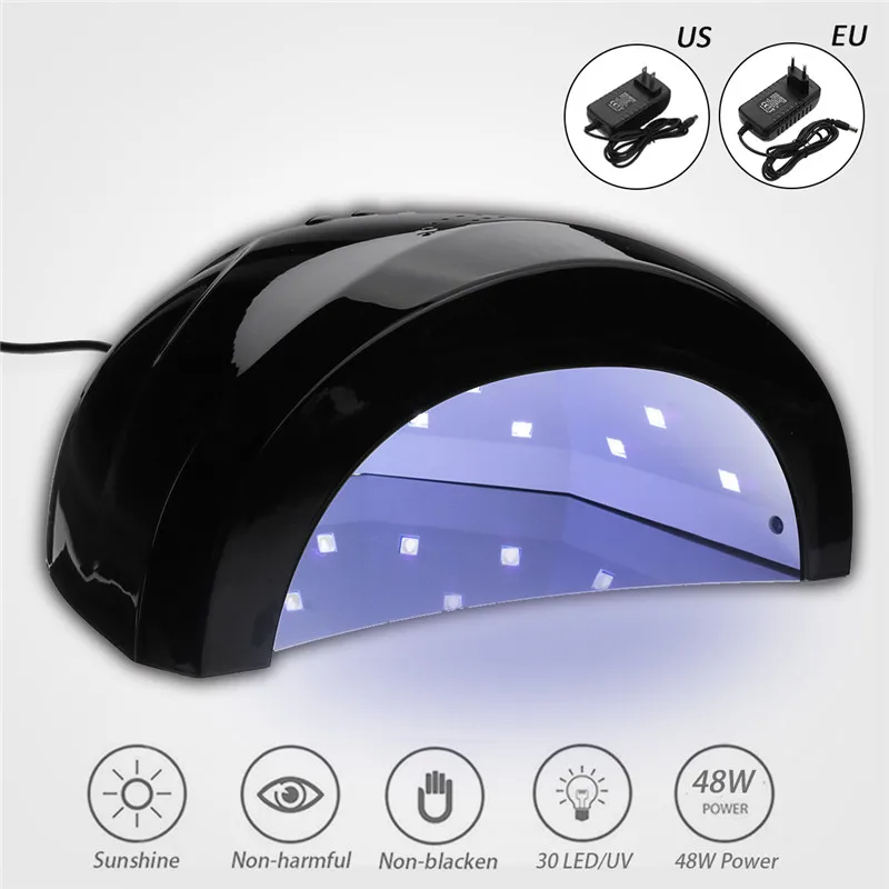 48W сушилки для ногтей черные 30UV светодиоды 100-240V аппарат для сушки ногтей 5s/30 s/60 s установка времени Ногтевой Салон домашний Cur гель маникюрные инструменты для ногтей