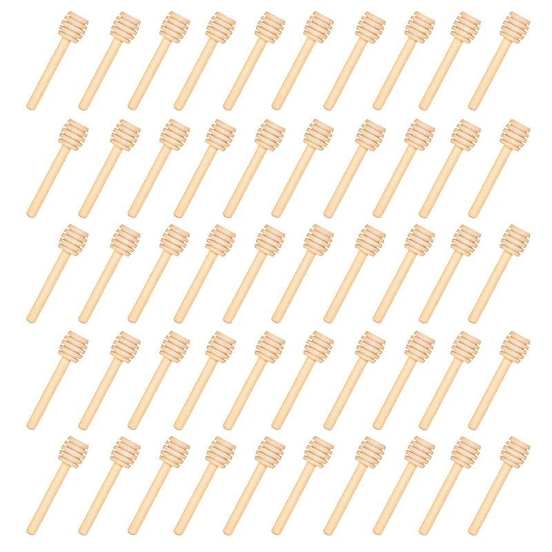 150 Pack 3 Inch Mini Wood Honey Dipper Sticks, Individually Wrapped, Server for Honey Jar Dispense Drizzle Honey