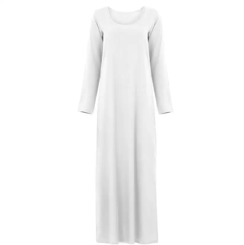 white dress Изнанка абайя, арабское мусульманское платье из Индии Vestido Hijab исламское Tesettur Elbise одеяние мусульмане Longue Caftan Kaftan - Цвет: white dress