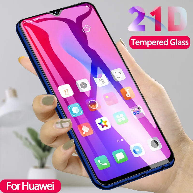 Закаленное стекло 21D для Huawei P30 Lite P40 P20 Защита экрана P Smart Z 2019 Mate 20 30 Y6