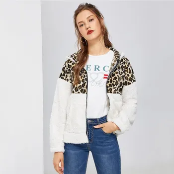 

Winter Coat Women 2019 Fashion Fleece Jacket Hoodies Women Coat Long Sleeve Female Zipper Patchwork Coat Jacket Women Clothes