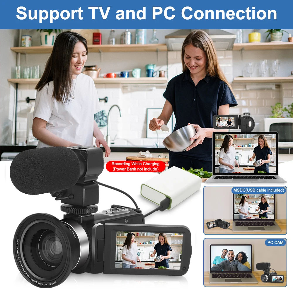 digital camera for beginners Ultra HD 4K 18X AF Camcorder Vlogging Video Camera for YouTube 48MP Built-in Fill Light Webcam Video Camera with Wifi Function 4k digital camera
