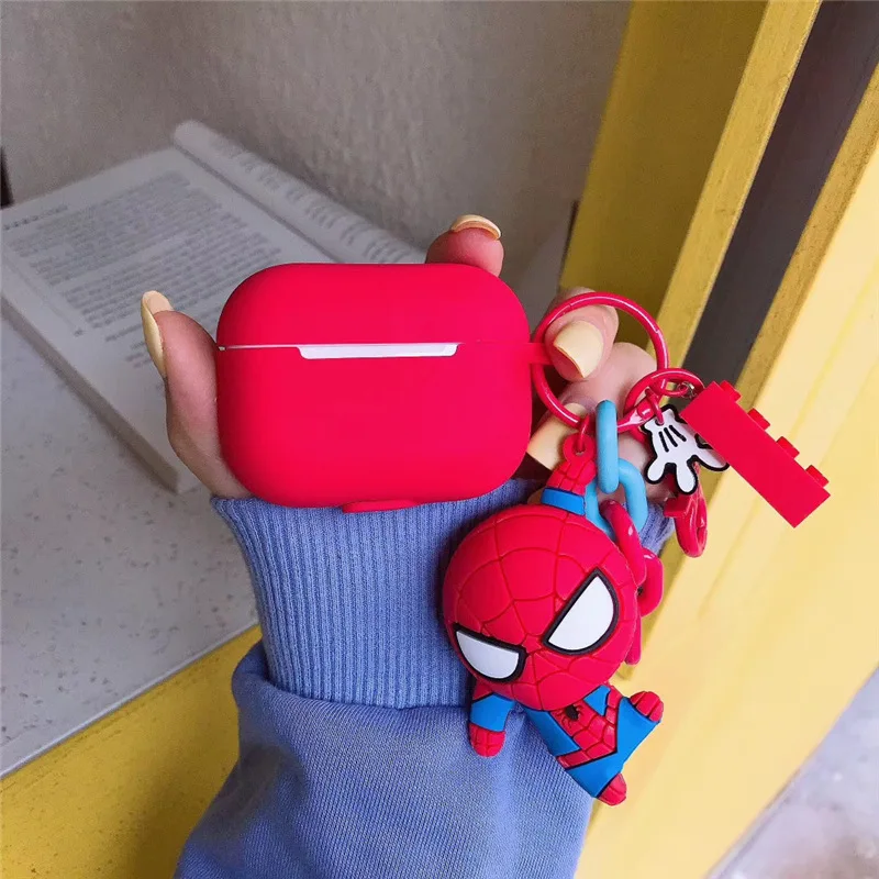 Чехол с принтом Marvel для AirPods pro силиконовый милый защитный чехол Bluetooth чехол для наушников роскошный для airpod 3 с брелком Человек-паук