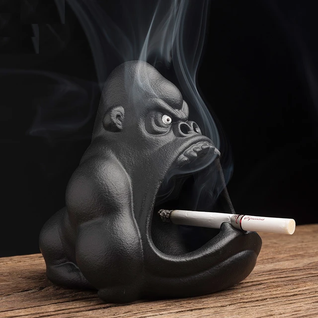 Divertente Gorilla posacenere ceramica posacenere con portasigarette Gadget  per sigari di grande capacità accessori per fumatori regalo per fidanzato -  AliExpress
