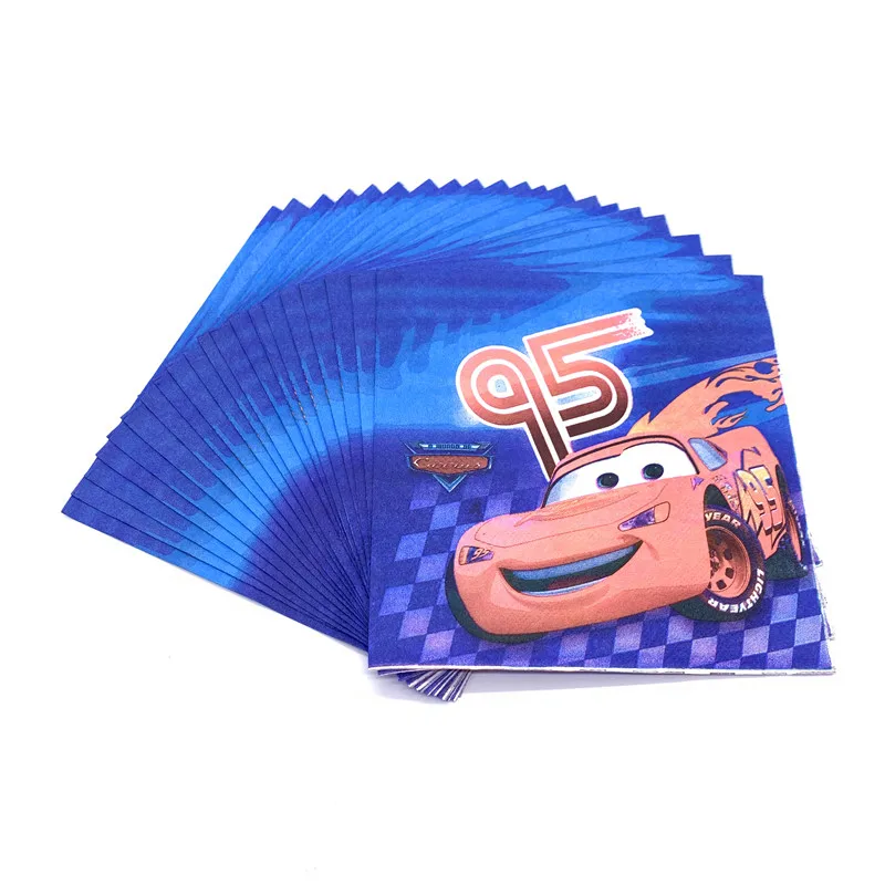 napkin-20pcs Для маленьких мальчиков для празднования первого дня рождения принадлежности автомобилей disney праздничный комплект День рождения тема детская игрушка в ванную disney автомобили набор одноразовой посуды - Цвет: napkin-20pcs