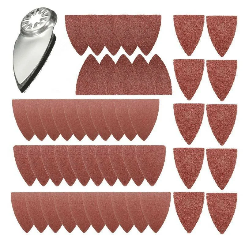 

51PCS Sanding Paper Sheets Sand Disc Pad Oscillating Power Multi Tool For Bosch
