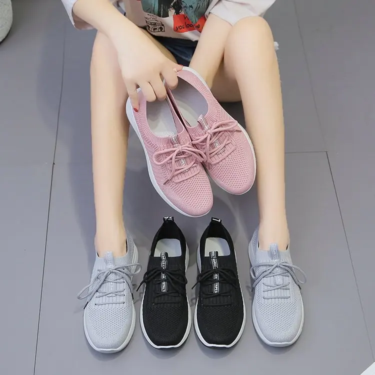 

2019 Autumn New Style Korean-style Students Breathable Mesh Running Shoes Lightweight Versatile Casual Flat Athletic Shoes Women