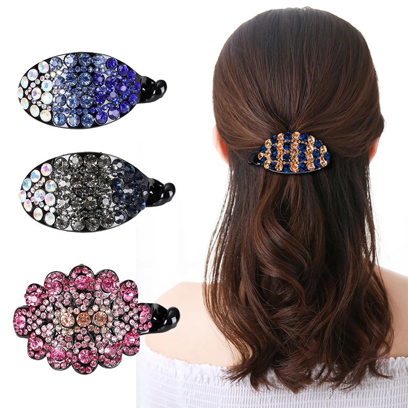 Fashion Plastics Colorful Crystal Hair Clip For Women Ponytail Holder ...