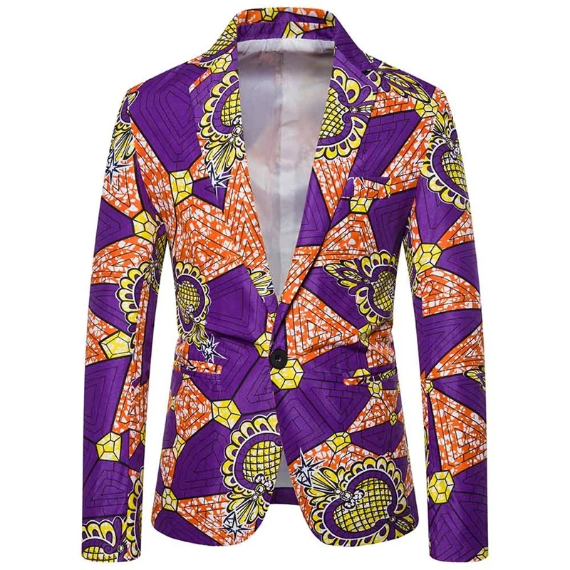New Fashion Casual Folk-custom Men Suit Long Sleeve Slim Fit Men Blazer One Button Party Jackets For Men Cotton Suit Men M-3XL
