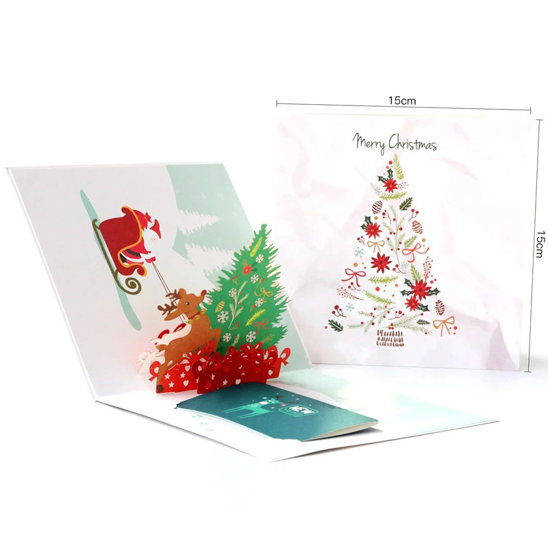 Сердце Луна Счастливого Рождества ПРИВЕТСТВИЕ КАРТЫ 3D лазерная резка X'mas