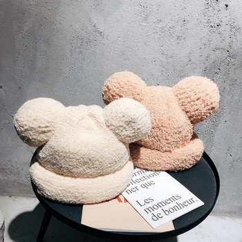 

2019 Autumn/winter Earmuffs Maomao Cartoon Bear Ear Hat Unisex Winter Warm Warm Baotou Cute Winter Hats Skullies & Beanies Child