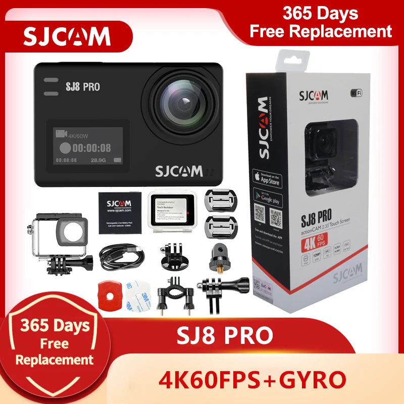 SJCAM SJ8 Pro Action Camera 4K 60FPS WiFi Remote Helmet Camera Ambarella Chipset 4K@60FPS Ultra HD Extreme Sports DV Camera