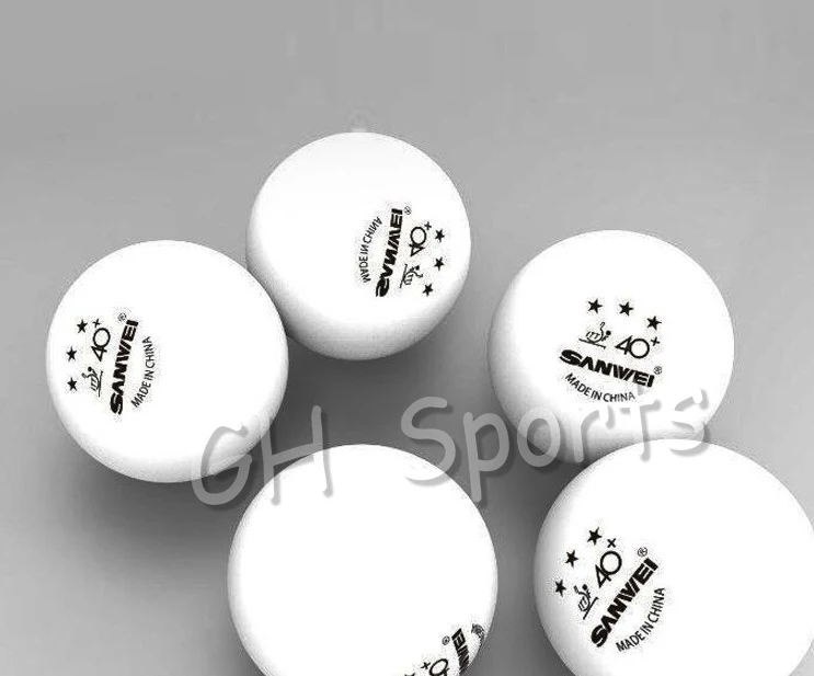SANWEI 3-Star New Material Plastic Seamless 40+ Table Tennis Balls ITTF Approved Poly Ping Pong Balls