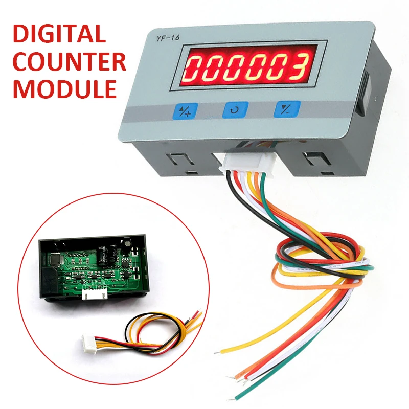 1Pc Mini LCD Digital Counter Module DC/AC5V~24V Electronic Totalizer 1~999999 Measurement Analysis Instruments | Инструменты