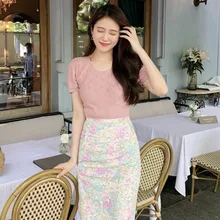 Цветочная сексуальная юбка с запахом, Женская плиссированная юбка миди с высокой талией