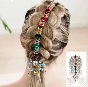 

HJ14 1Pc Resin Hair Rhinestone Jewelry Bindi Sticker Body Gems Tattoo Rave Party Night Club Decor Wedding Inspired