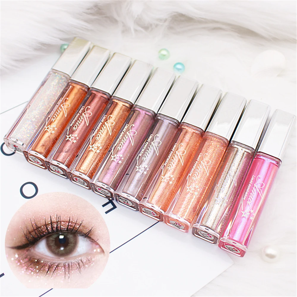 Брендовые жидкие тени для век светильник с жемчугом блестящий яркий порошком| |